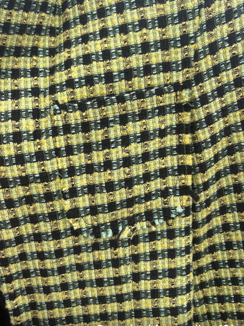 NWT, ASOS, Yellow Black Bouclé Tweed Plaid Longline Blazer Jacket,Plaid, Size 0 - Picture 5 of 10
